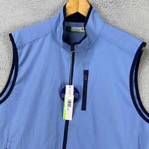 Tailor Byrd Mens Full Zip Vest XL Blue Water Resistant Quick Dry Sleeveless NEW